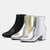 Autumn  Winter Glitter Square Heel Pointed Low-Top Women Boots, Size:33(Black)
