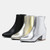 Autumn  Winter Glitter Square Heel Pointed Low-Top Women Boots, Size:35(Gold)