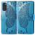 For Galaxy S20 Butterfly Love Flower Embossed Horizontal Flip Leather Case with Bracket / Card Slot / Wallet / Lanyard(Blue)