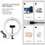PULUZ 10.2 inch 26cm Curved Surface RGBW LED Ring Light + 1.1m Tripod Mount + Dual Phone Brackets Horizontal Holder + Vlogging Video Light  Live Broadcast Kits with Remote Control & Phone Clamp(Black)