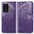 For Samsung Galaxy S20 Ultra Butterfly Love Flower Embossed Horizontal Flip Leather Case with Bracket / Card Slot / Wallet / Lanyard(Dark Purple)