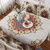 Retro Pattern Linen Table Cloth For Dinner Home Decor Dustproof Table Cover, Size:110x110cm(Wreath)