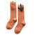 Baby Cartoon Anti-Slip Knitted Long Socks Knee Socks, Size:M(Ginger Red)