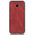 For Galaxy J4 Plus Shockproof Sewing Cow Pattern Skin PC + PU + TPU Case(Red)