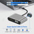 USB C to HDMI VGA 4K Adapter 4-in-1 Type C Adapter Hub to HDMI VGA USB 3.0 Digital AV Multiport Adapter with USB-C PD Charging Port Compatible for Nintendo Switch/Samsung/MacBook(Silvery)