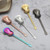 Stainless Steel Coffee Mixing Spoon Creative Musical Instrument Shape Spoon, Style:Octagonal, Color:Rose Gold