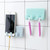 Practical Wall Sticking Phone Charging Holder Socket Strong Sticky Adhesive Sopport Rack Shelf With Hooks(Khaki)