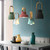 Wood Grain Creative Simple Personality Restaurant Chandelier Single Head Study Bedroom Macaron Bar Small Lamp without Light Source, Size:S(Black)