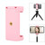 PULUZ Selfie Sticks Tripod Mount Phone Clamp with 1/4 inch Screw Holes & Cold Shoe Base(Pink)