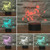 Playing Ice Hockey Shape 3D Colorful LED Vision Light Table Lamp, Crack Remote Control Version