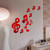 3D Musical Notes Acrylic Mirrors Wall Sticker Home Decor Living Room Wall Decoration Art DIY Wall Stickers(Red)