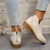 Autumn And Winter Pointed Low-Heeled Boots Women Low Tube Boots, Shoe Size:40(Beige)