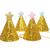 10 PCS Golden Birthday Hat Children Age Dress up Star Hat Glitter Cake Cap(Gold Star)