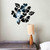 2 Sets Flower Pattern Wall Sticker Home Decor 3D Wall Decal Art DIY Mirror Wall Stickers Living Room Decoration(Black)
