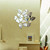 2 Sets Flower Pattern Wall Sticker Home Decor 3D Wall Decal Art DIY Mirror Wall Stickers Living Room Decoration(Black)