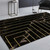 Marble Texture Square Lines Carpets Rugs For Home Living Room, Size:120x160cm(Black Gold)