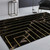 Marble Texture Square Lines Carpets Rugs For Home Living Room, Size:120x160cm(Black Gold)