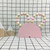 Solid Wood Macarons Beads String Rabbit Ears Ornaments Children Photography Props(Pink)