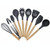 kn020 9 in 1 B Version Wooden Handle Silicone Non-stick Spatula Spoon Kitchen Tool Set