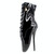 Ballet Pumps Spike Heel Black Lace-Up Pointed Toe Shoes, Size:39(Bright Black)