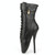 Ballet Pumps Spike Heel Black Lace-Up Pointed Toe Shoes, Size:38(Matte Black)