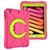 For iPad MINI 4/5 EVA + PC Flat Protective Shell with 360  Rotating Bracket(Rose Red+Grass Green)