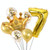 2 PCS Birthday Baby Children Golden Crown Aluminum Film Number Balloon Set Wedding Scene Decoration( Number 7)