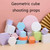 8 PCS Geometric Cube Photo Props Decorative Ornaments Photography Platform, Colour: Small Orange Hexagon