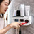 Smart UV Toothbrush Sterilizer Punch-Free Sterilization Wall Mounted Toothbrush Holder Set, Specification: Ordinary(White Gray)