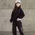 Winter Children Plus Velvet Thickening Sweater Hoodies (Color:Black Size:160cm)