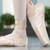 Ballet Lace Pointe Shoes Professional Flat Dance Shoes, Size: 41(Satin Nude)