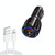 Qc3.0 Dual USB Car Charger + 8 Pin Fast Charging Line Car Charging Kit(Black)