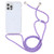 For iPhone 12 Pro Max Transparent Acrylic Airbag Shockproof Phone Protective Case with Lanyard(Purple Rainbow)