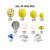 Bee Theme Party Decoration Supplies White Yellow Agate Confetti Latex Balloon Decoration Set