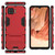 For OPPO F17 PC + TPU Shockproof Protective Case with Invisible Holder(Red)