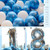 Round Balloons Romantic Proposal Layout Theme Party Balloon Decoration Set, Style:Blue A