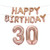 Birthday Decoration Aluminum Foil Balloon 40 Inch Big Number Aluminum Foil Balloon Decoration Set, Style:30(Rose Gold)
