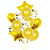 2 PCS 18 Inch Aluminum Pearl Sequins Balloon Set Party Decoration Holiday Decoration(Golden)