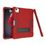 For iPad Air 2022 / 2020 10.9 Contrast Color Robot Shockproof Silicon + PC Protective Case with Holder & Pen Slot(Red + Black)