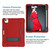 For iPad Air 2022 / 2020 10.9 Contrast Color Robot Shockproof Silicon + PC Protective Case with Holder & Pen Slot(Red + Black)
