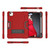 For iPad Air 2022 / 2020 10.9 Contrast Color Robot Shockproof Silicon + PC Protective Case with Holder & Pen Slot(Red + Black)