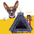 Cotton Canvas Pet Tent Cat and Dog Bed with Cushion, Specification: Small 404050cm(Navy Red Five-pointed Star)