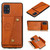 For Samsung Galaxy A31 Double Buckle PU + TPU Shockproof Magnetic Protective Case with Card Slot(Light Brown)