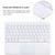 TG-102BCS Detachable Bluetooth White Keyboard + Microfiber Leather Tablet Case for iPad 10.2 inch / iPad Air (2019), with Touch Pad & Backlight & Pen Slot & Holder (Black)