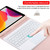 TG-102BCS Detachable Bluetooth White Keyboard + Microfiber Leather Tablet Case for iPad 10.2 inch / iPad Air (2019), with Touch Pad & Backlight & Pen Slot & Holder (Pink)