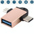 USB 3.0 Female to USB-C / Type-C Male + Micro USB Male Multi-function OTG Adapter with Sling Hole (Gold)