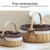 Hand-woven Picnic Basket Sackcloth Rattan Storage Basket, Specification:Large(Primary Color Butterfly Cloth)