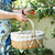 Hand-woven Picnic Basket Sackcloth Rattan Storage Basket, Specification:Large(Primary Color Butterfly Cloth)