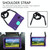 For GalaxyTab A 8.0 (2017)T380 Honeycomb Design EVA + PC Four Corner Anti Falling Flat Protective Shell With Straps(Purple+Aqua)