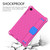 For iPad mini 5 / 4 / 3 / 2 /1 Honeycomb Design EVA + PC Four Corner Anti Falling Flat Protective Shell With Straps(Rose Red+Blue)